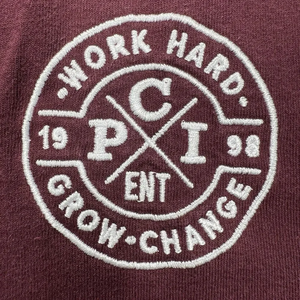 Carhartt K87 2XL‎ Maroon Pocket Work T-Shirt PCI Ent 1998 Graphic Workwear